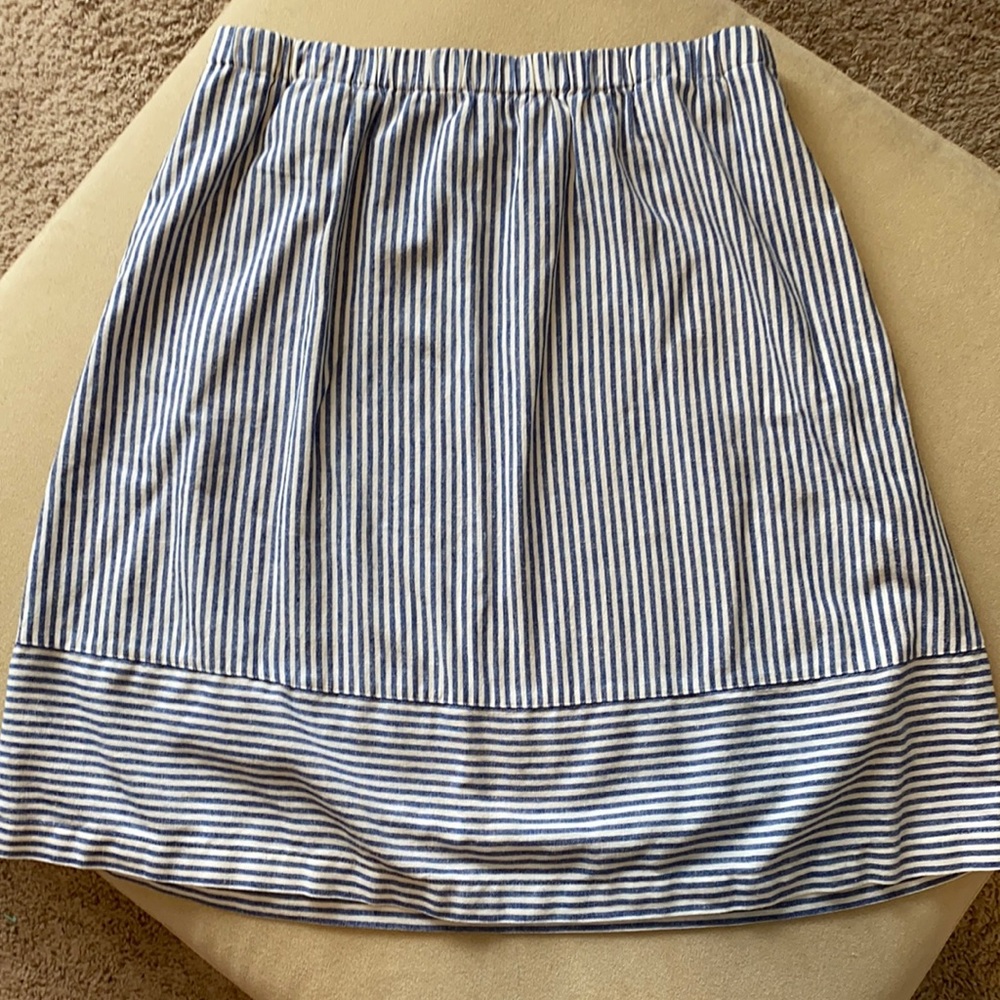 Striped j crew skirt with pockets